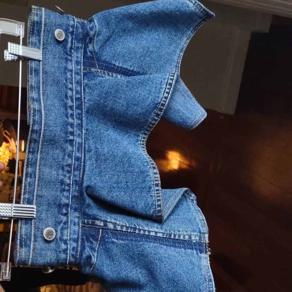 Denim Peplum Belt. Handcrafted One-of-a-kind. From Upcycled Denim - Picture 3 of 5